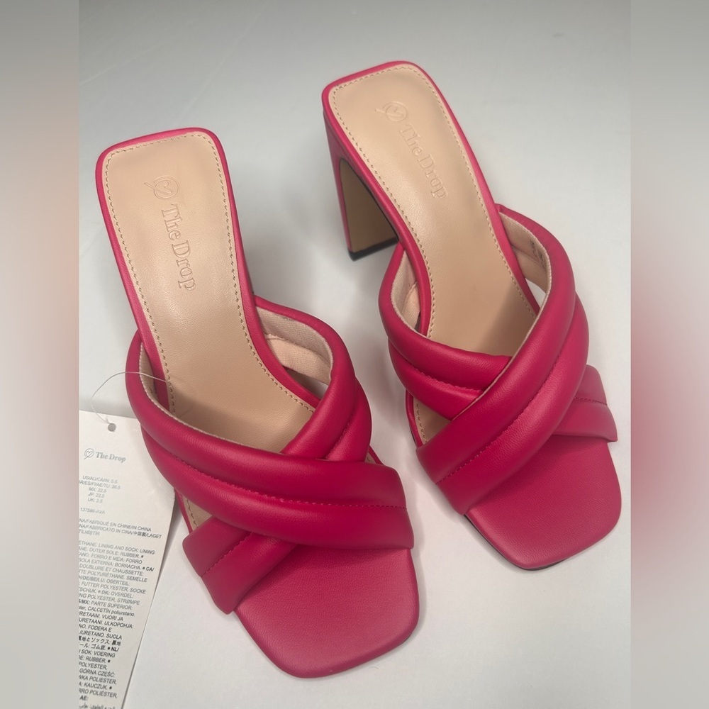 Pink Block Heel Crisscross Heels - Picture 8 of 10